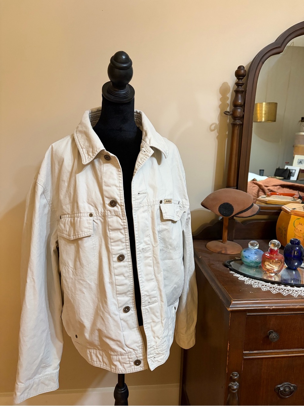 Levi Men’s Lightweight Cream Utility Jacket